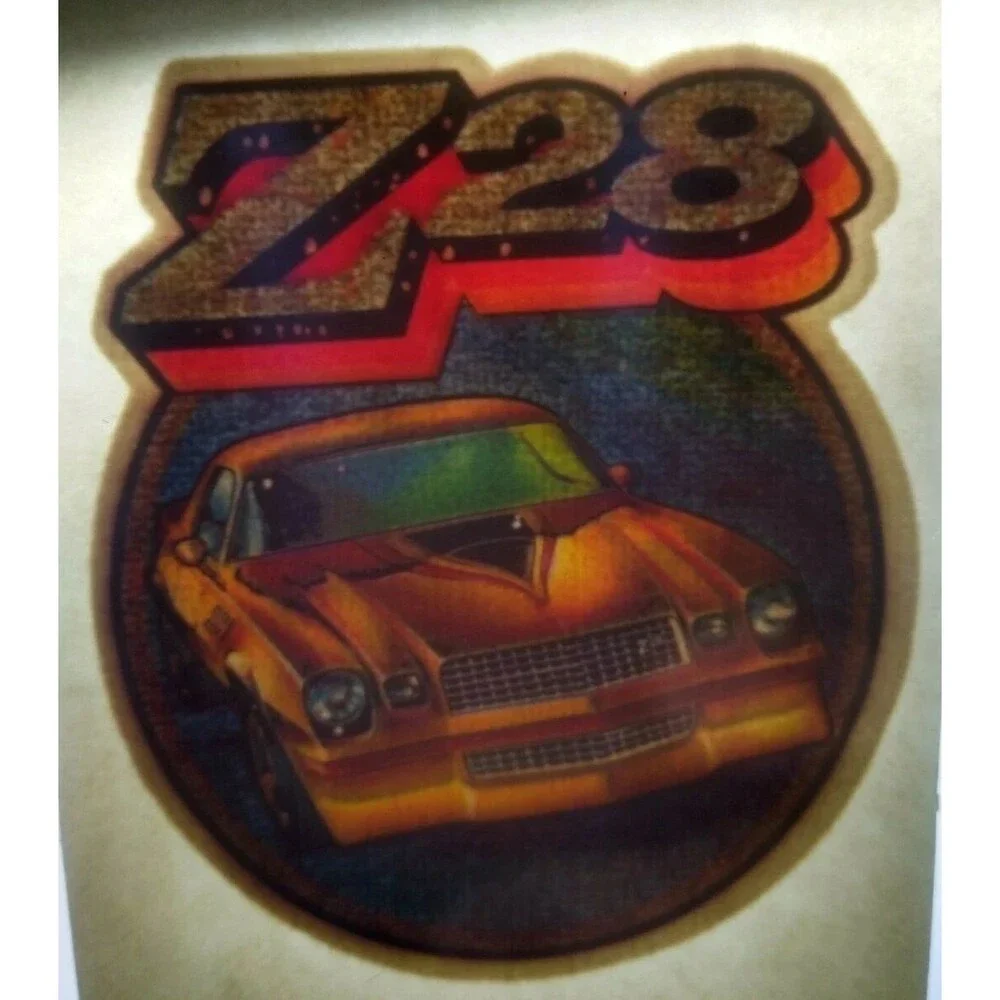 Z-28 Chevy Camaro Screamin Gleamin Glitter Iron-On Transfer Decal Donruss 1970s